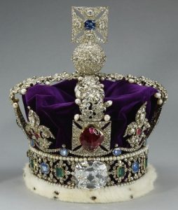 Currently the diamond is set into Maltese Cross of Queen Crown.