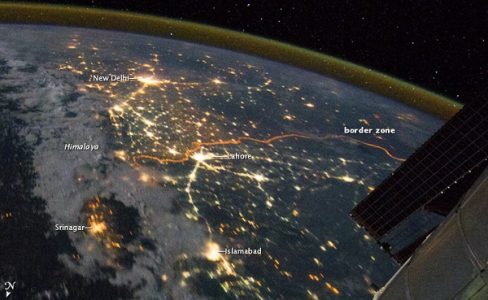 Image of India-Pakistan border taken by NASA. 