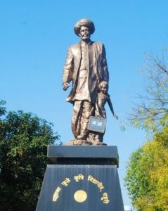 Statue of Mahatma Jyotirao Phule. He is most known for his efforts to educate women and the lower castes.
