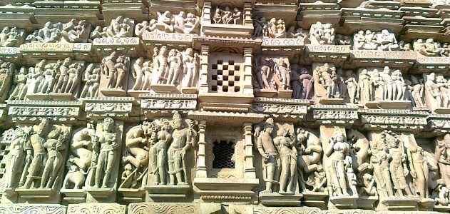Enlarged Khajuraho temple sculptures image