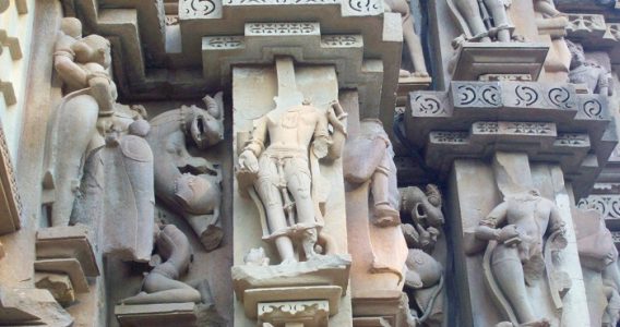 Many Khajuraho sculptures are destroyed