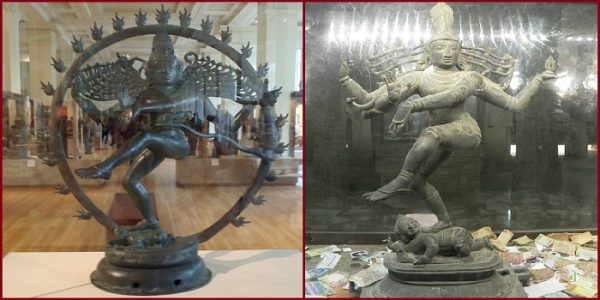 Statue of Nataraja Left in British Museum & Right: In India