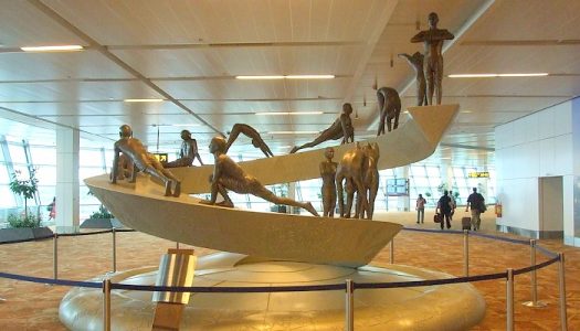 Surya Namaskar sculpture in T3 Terminal at Indira Gandi International Airport 