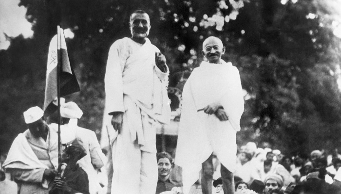 Historic Image of Khan Abdul Gaffar Khan and Mahatma Gandhi 