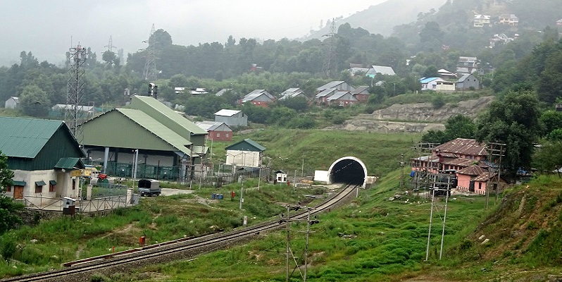 Railway line of Jammu Srinagar Highway.