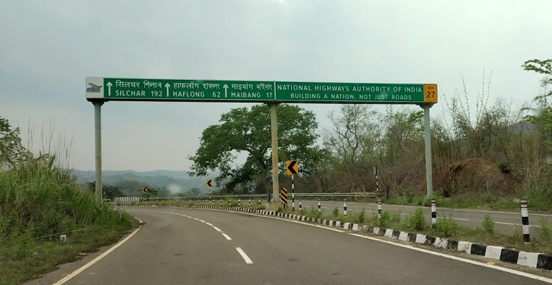 A Notice Board on Maibang Lumding Higway By NHAI