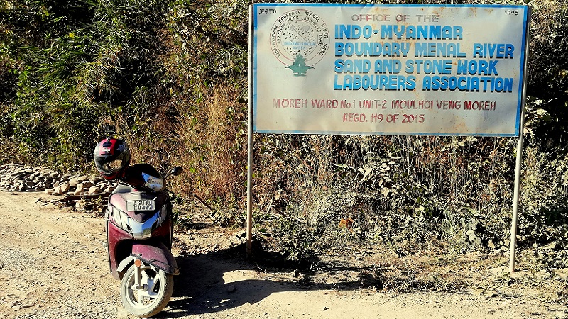 A Signboard In Moreh Stating the place is on the Border of India