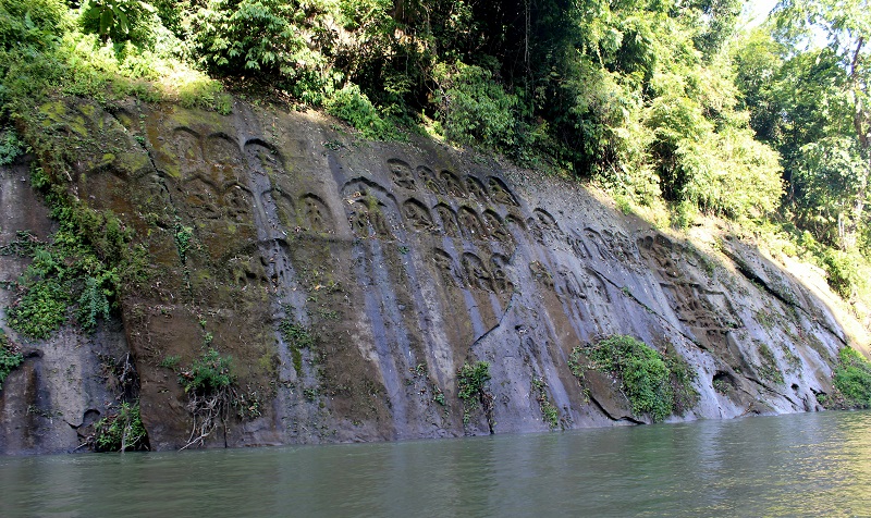 Sculptures carved on the hills of Chabimura in Tripura